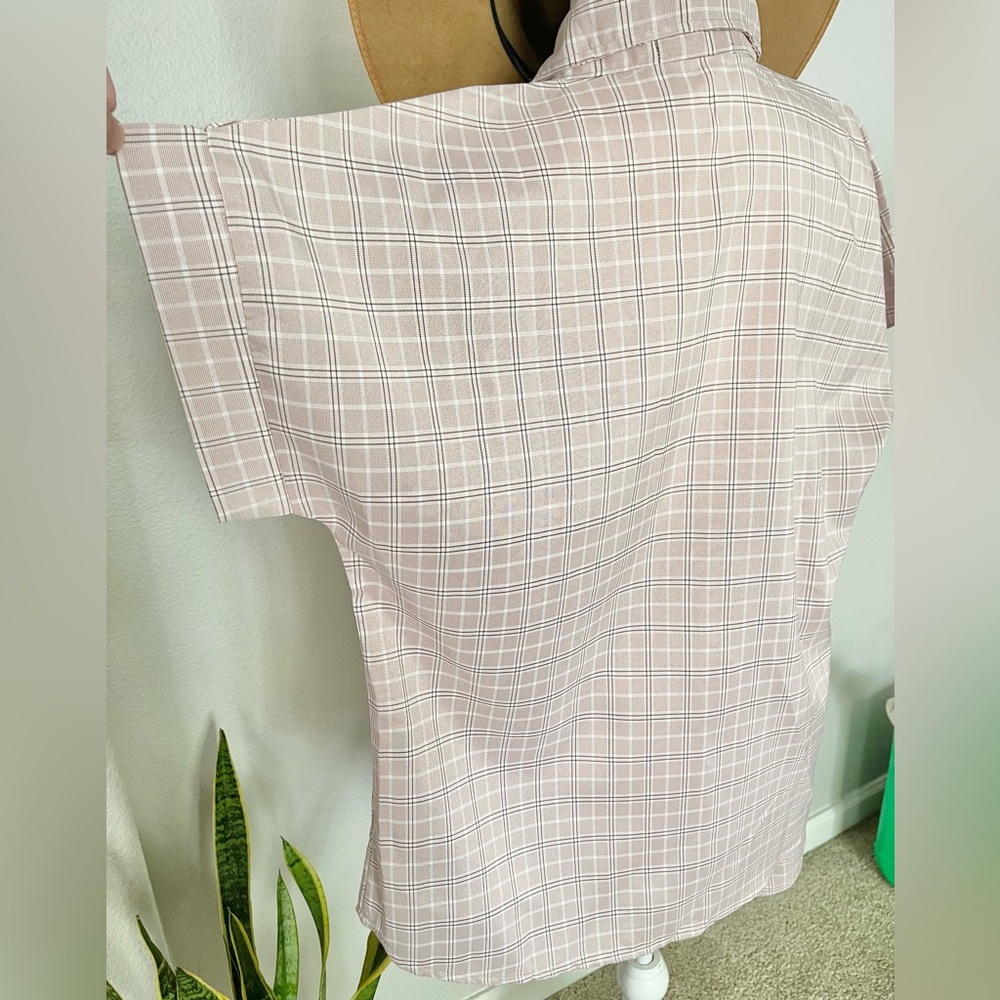 Casual Summer / Spring - Travel Pink Plaid Shirt and Shorts Set - Picture 8 of 11